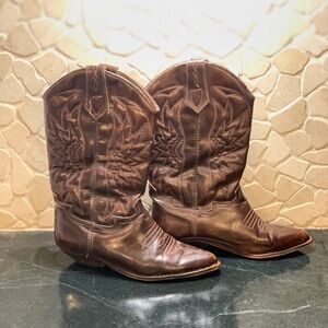 SEYCHELLES | Vintage Dark Brown Leather Cowboy Western Boots | Sz 8